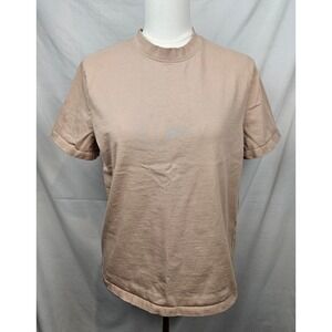 ZARA Women Basic Solid Pink Short Sleeve Crew Neck T Shirt Top Size L‎ Classic